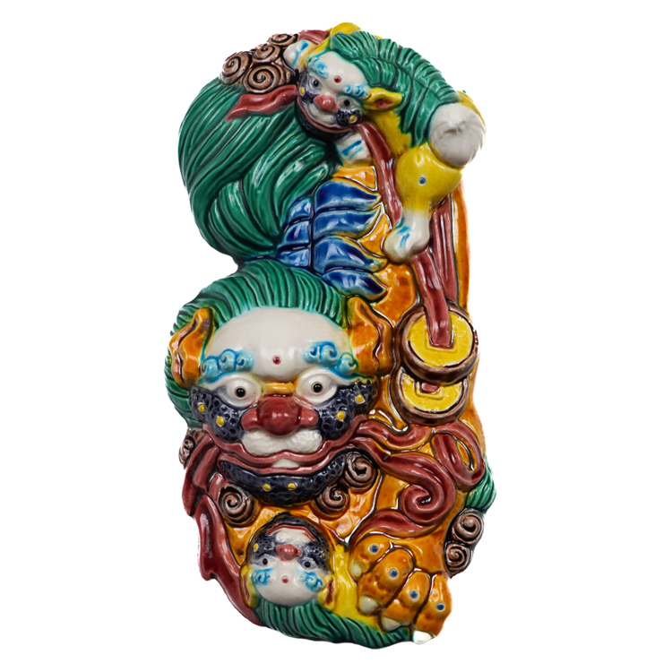 鹿港窯禮品館 富貴母子戲獅：無邊際框交趾陶桌上擺飾的魅力