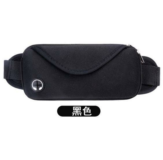 Popular outdoor sports running bag waterproof and anti-theft multifunctional waist bag (black 6.5 inches)