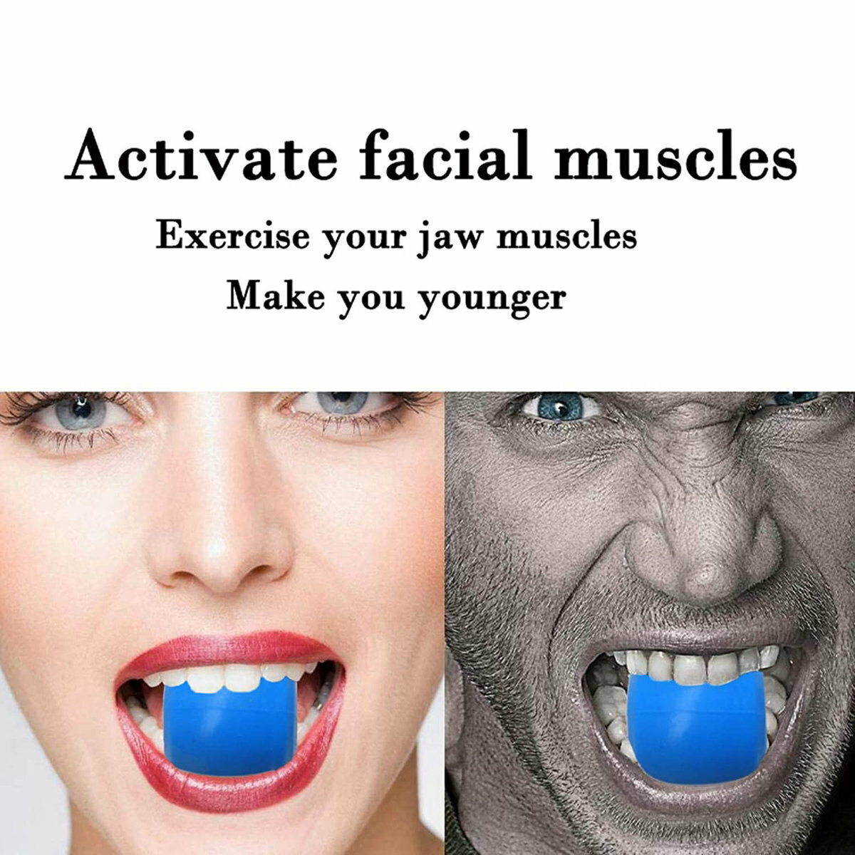 Popular jaw exerciser and facial fitness ball. Safe face slimming tool. The double chin is gone. Colors are shipped randomly.