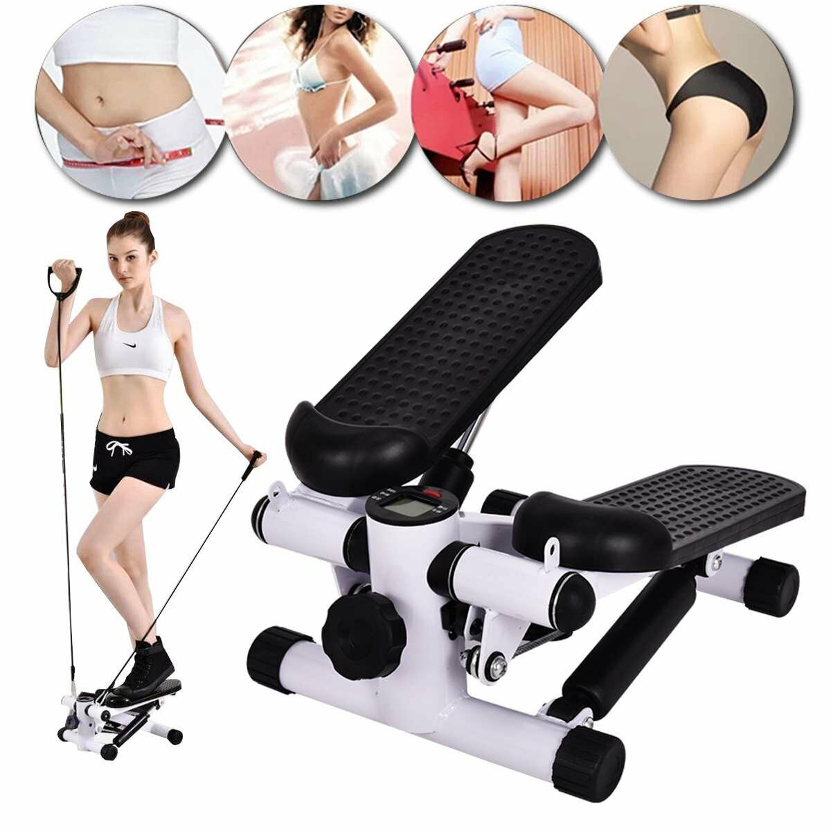 Popular dual-purpose stepper (with tension rope) silent stepper with tension rope, portable fitness stepper, treadmill, home gym exercise