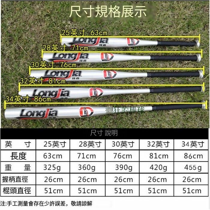 熱推鋁合金淬火加厚棒球棒-本色銀 76cm