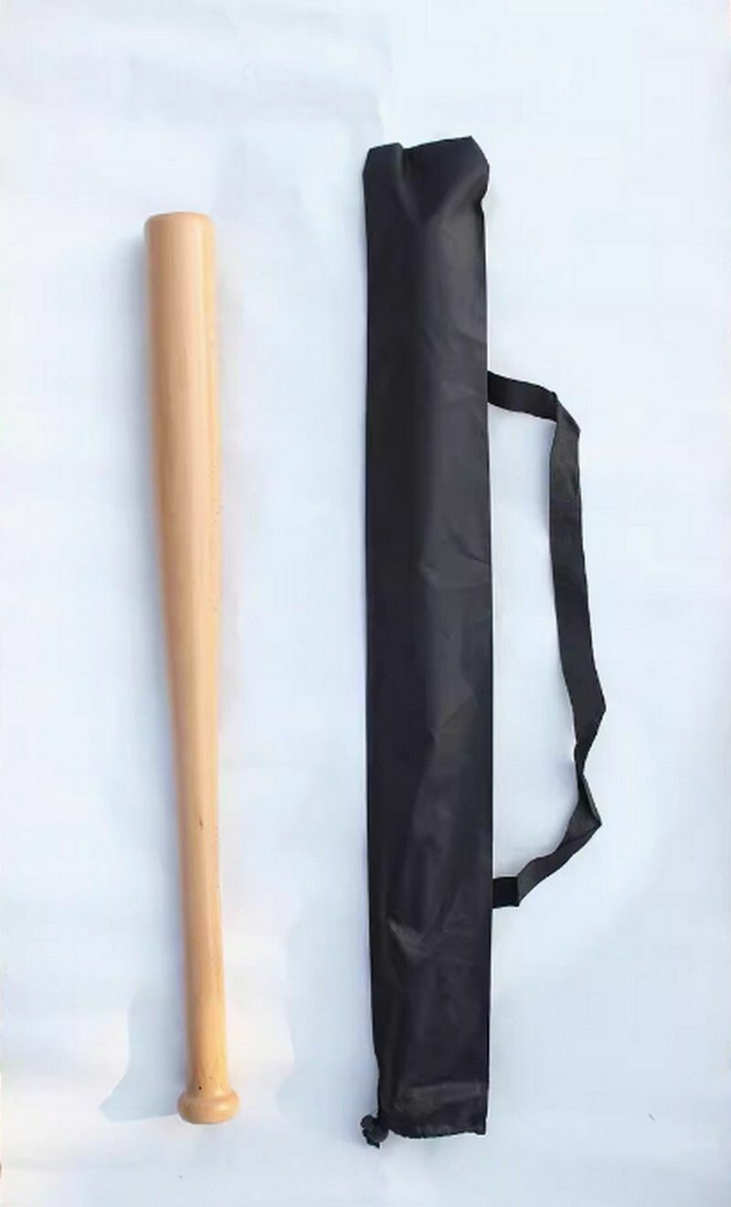 熱推橡膠木質棒球棒-64CM原木色 帶包