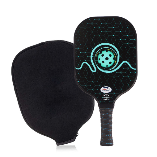 Hot recommendation [fiberglass] single racket + zipper bag [Model 201] (black, 40cm*20cm)