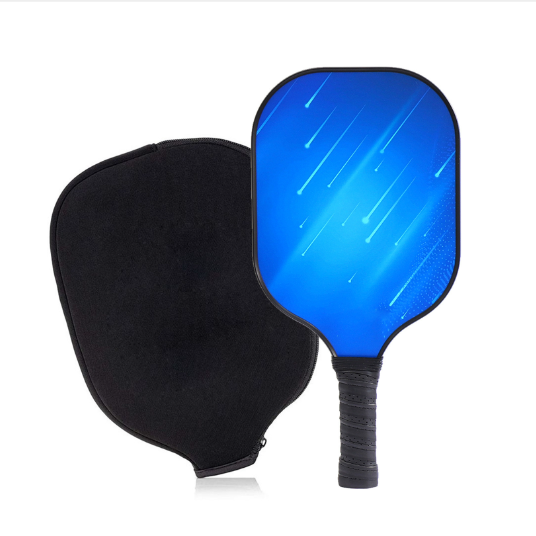 Hot recommendation [fiberglass] single racket + zipper bag [Model 204] (blue, 40cm*20cm)