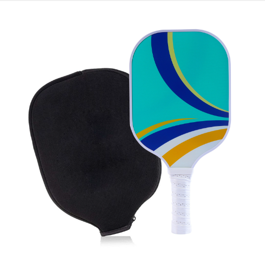 Hot recommendation [fiberglass] single racket + zipper bag [Model 205] (blue-green, 40cm*20cm)