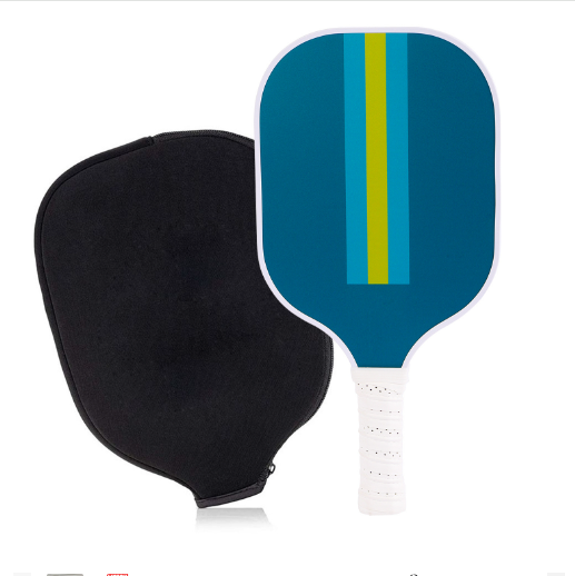 Hot recommendation [fiberglass] single racket + zipper bag [Model 213] (blue + yellow stripes, 40cm*20cm)