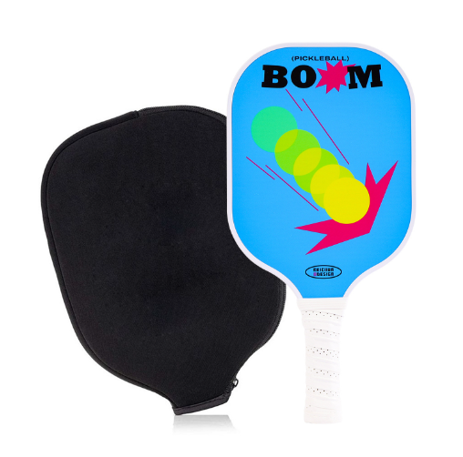 Hot recommendation [Fiberglass] Single racket + zipper bag [Model 214] (blue bottom + yellow ball, 40cm*20cm)
