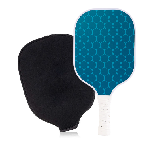 Hot recommendation [fiberglass] single racket + zipper bag [Model 212] (blue dots, 40cm*20cm)