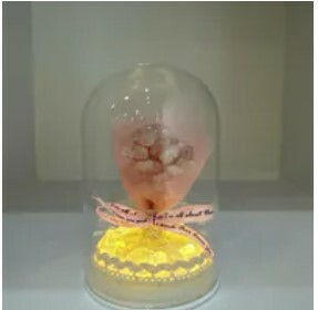 [S] GEMZ & CO BFG MINI DOME BOUQUET WITH FAIRY LIGHTS, ROSE QUARTZ, X471 (X471)