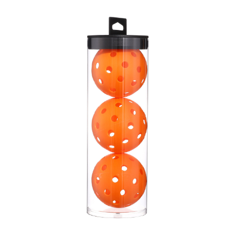Hot Push (Pack of 3) Pickleball 40-Hole Outdoor Ball (Orange, 40 Holes)