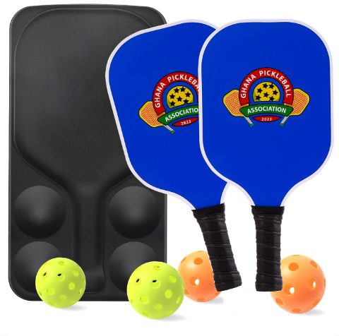 Hot recommendation [fiberglass] Pickleball racket set [601] ((2 rackets + 4 balls + EVA anti-collision bag, blue background snowman, 40cm*20cm)