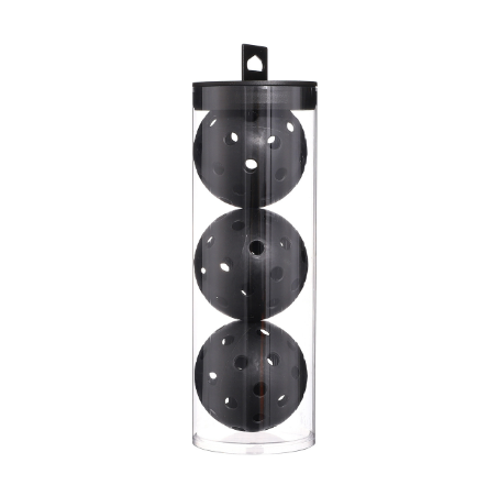 Hot Push (3 Buckets) Pickleball 40 Hole Outdoor Ball (Black, 40 Holes)
