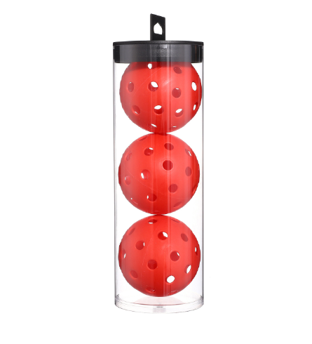 Hot Push (Pack of 3) Pickleball 40-Hole Outdoor Ball (Red, 40-Hole)