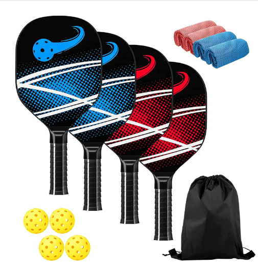 Popular poplar pickleball racket set (blue and red, 40cm*20cm)