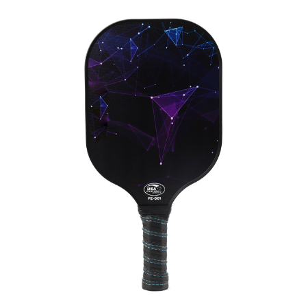 Hot recommendation [fiberglass] single racket [602] (purple black diamond, 40cm*20cm)