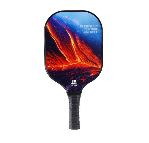 Hot recommendation [fiberglass] single racket [603] (blue background volcano, 40cm*20cm)