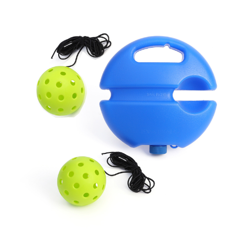 Hot push pickleball trainer double ball set (green, 40 holes)