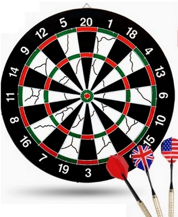Hotly recommended fitness equipment set-18-inch upgraded thickened dart board [24 mixed flag darts]