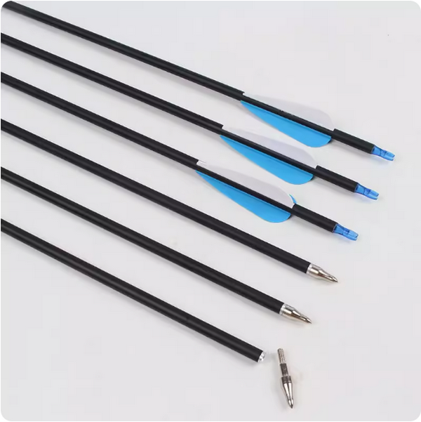 Hot pushable replaceable head arrows and arrow accessories (5 pieces of mixed carbon, replaceable heads [random color])