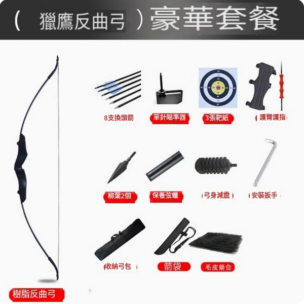 Hot push recurve bow and arrow shooting set (Falcon Recurve Deluxe [20-50 lbs] fixed poundage)