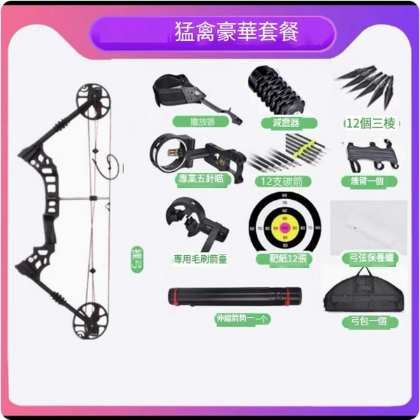 Hot Push Bow and Arrow Shooting Accessories (Raptor Deluxe Package Single Use Archery)