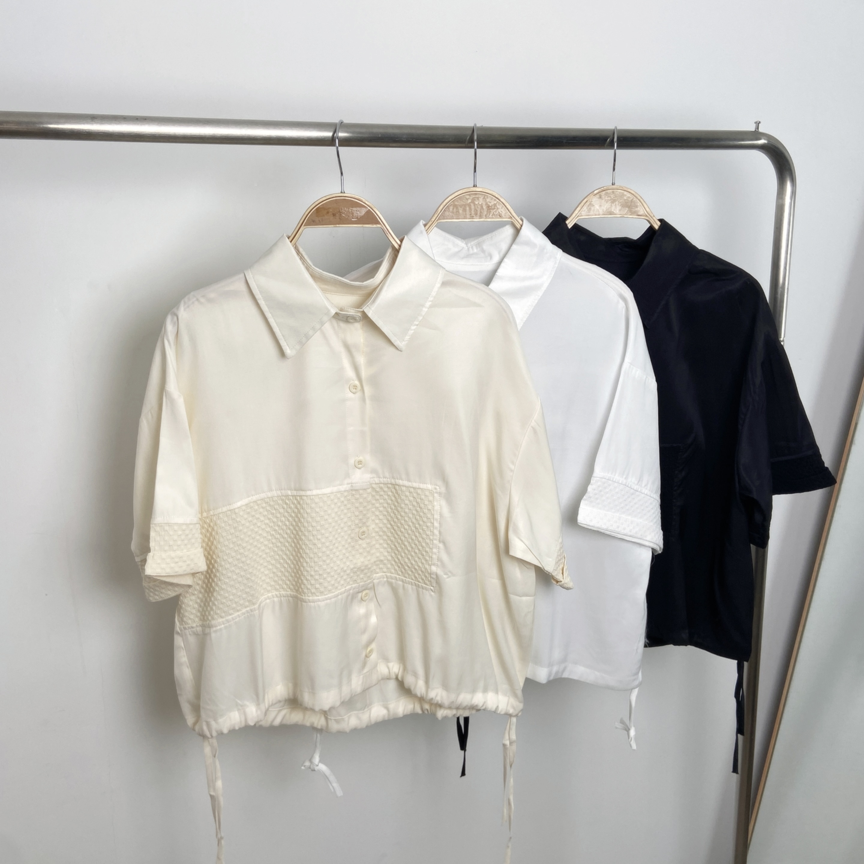 小格紋拼布索繩腳兩著恤 (P71-P73)