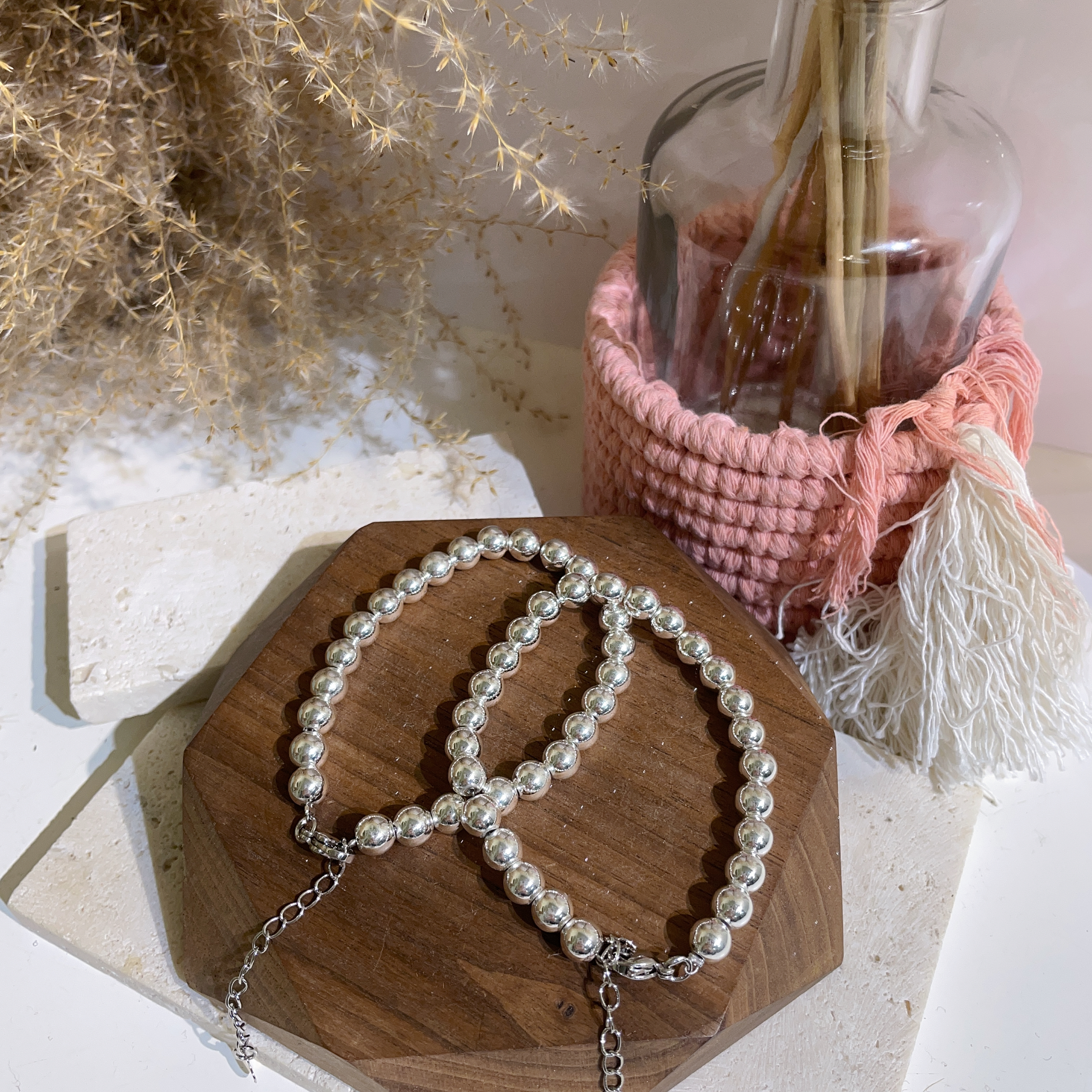 銀色黑膽石手鏈