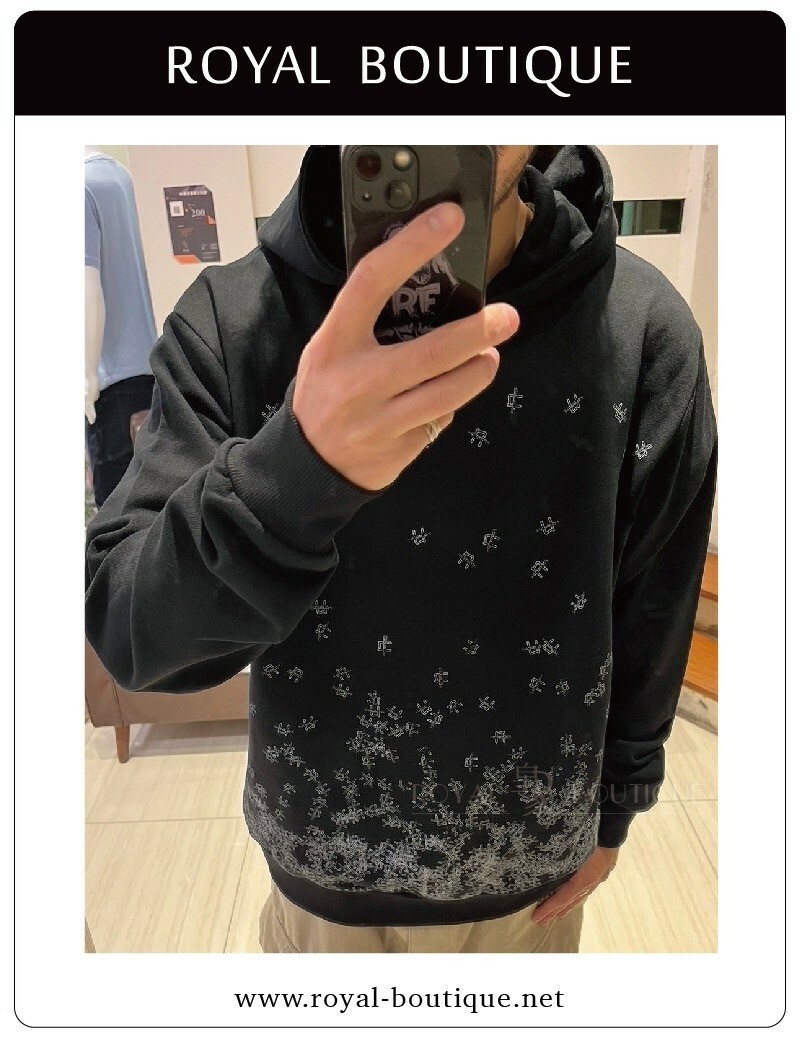 USUALIS 下擺滿版膠印LOGO連帽T