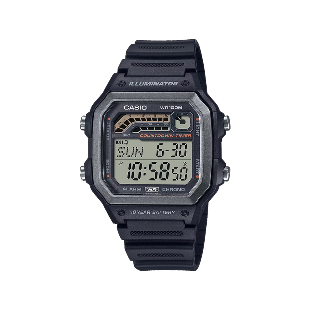 【CASIO】WS-1600H 世界時間 日光簡約 防水100米 多功能 全自動日曆 LED 10年電池 電子錶-