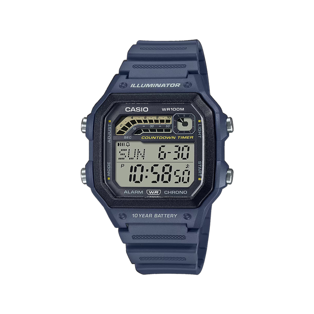 【CASIO】WS-1600H 世界時間 日光簡約 防水100米 多功能 全自動日曆 LED 10年電池 電子錶-