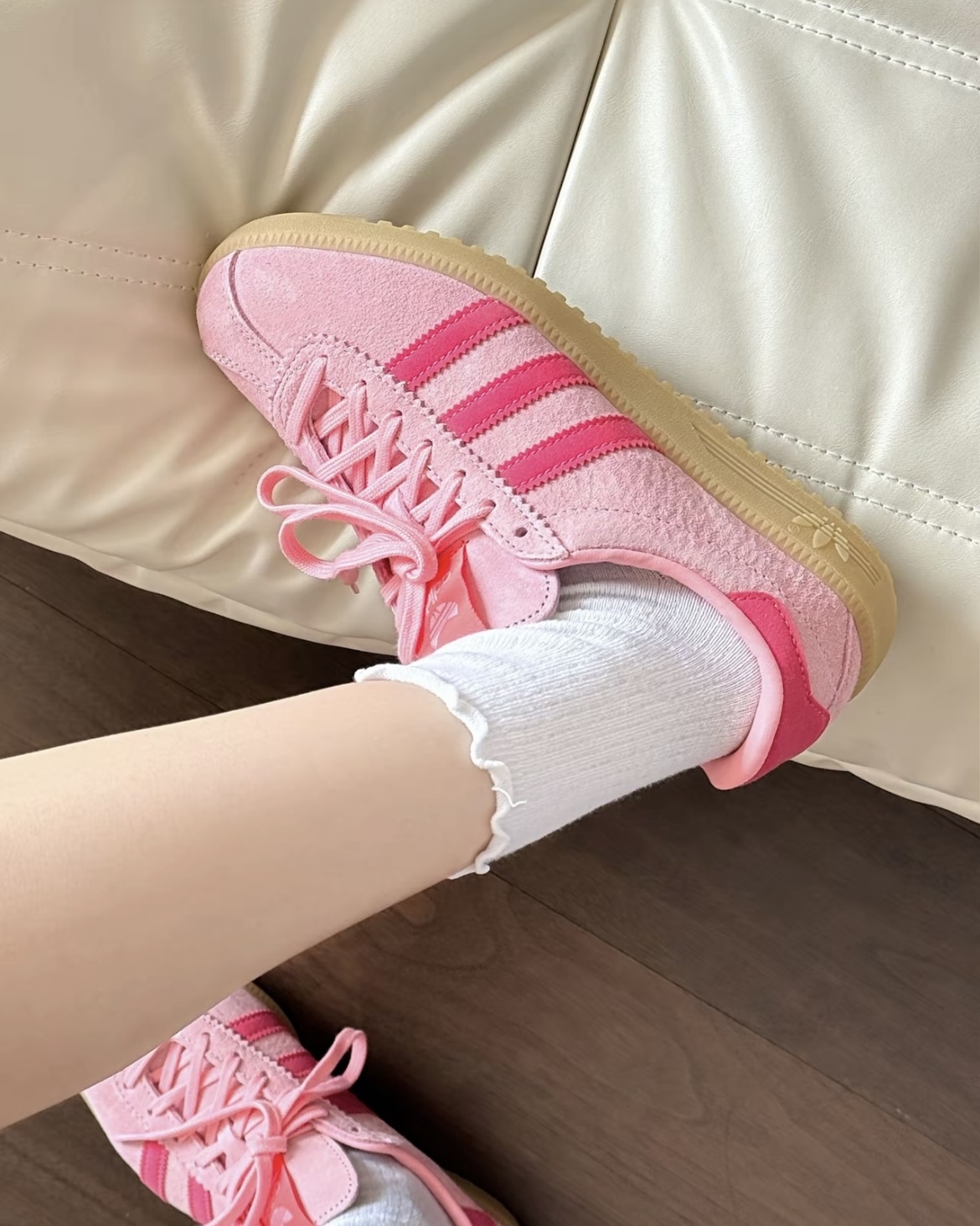 【現貨】Adidas Bermuda Semi Pink Spark 焦糖底 麂皮 草莓牛奶