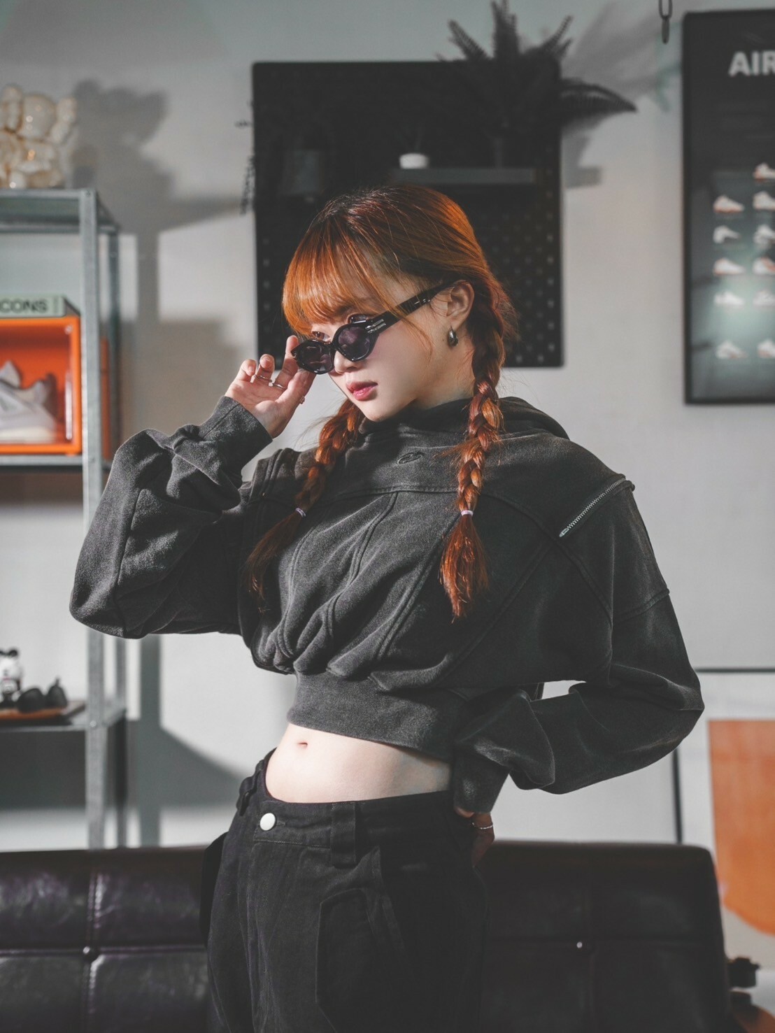 【Focus Store】現貨秒發 EGO FETCH Cropped Hoodie 黑色 短版連帽衛衣 EGO24SSTHD065