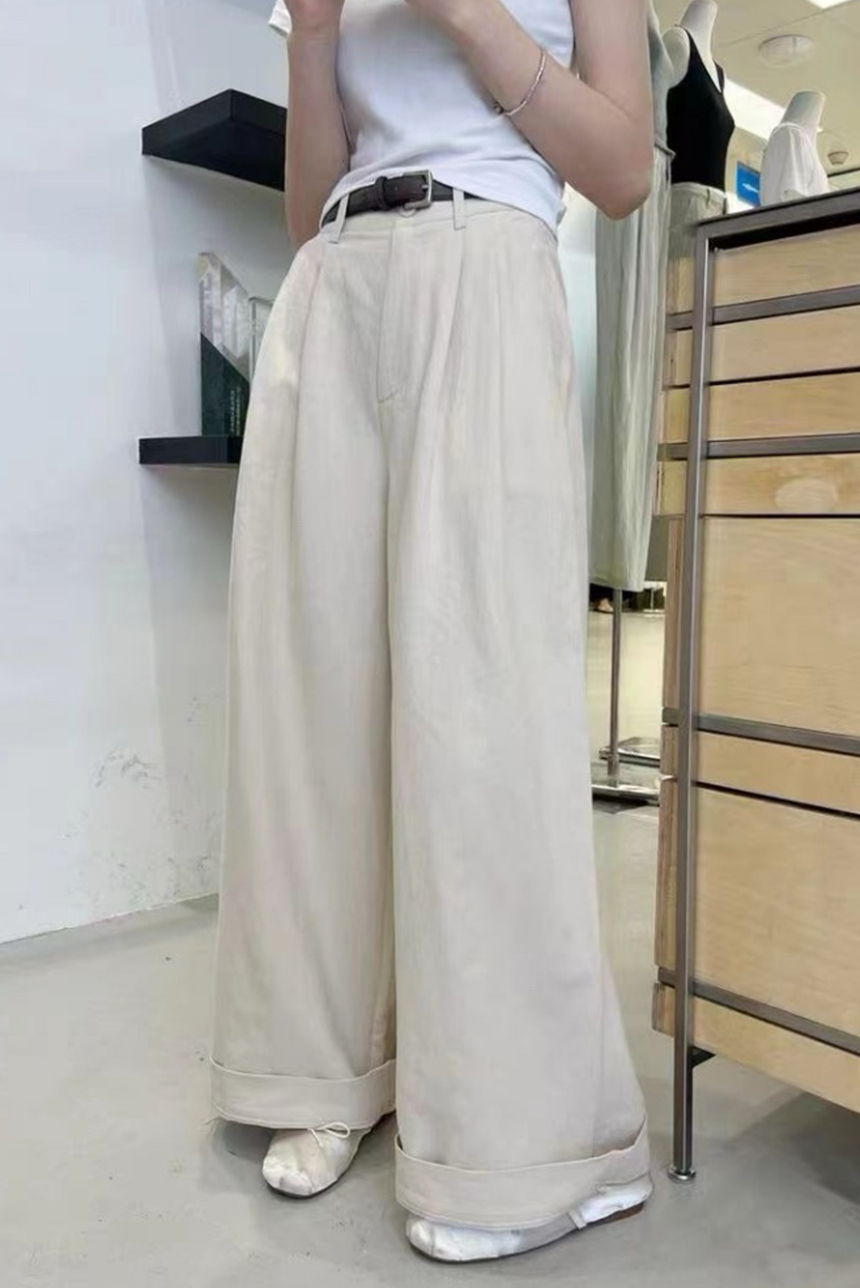 半鬆緊洗水闊腿褲*3色