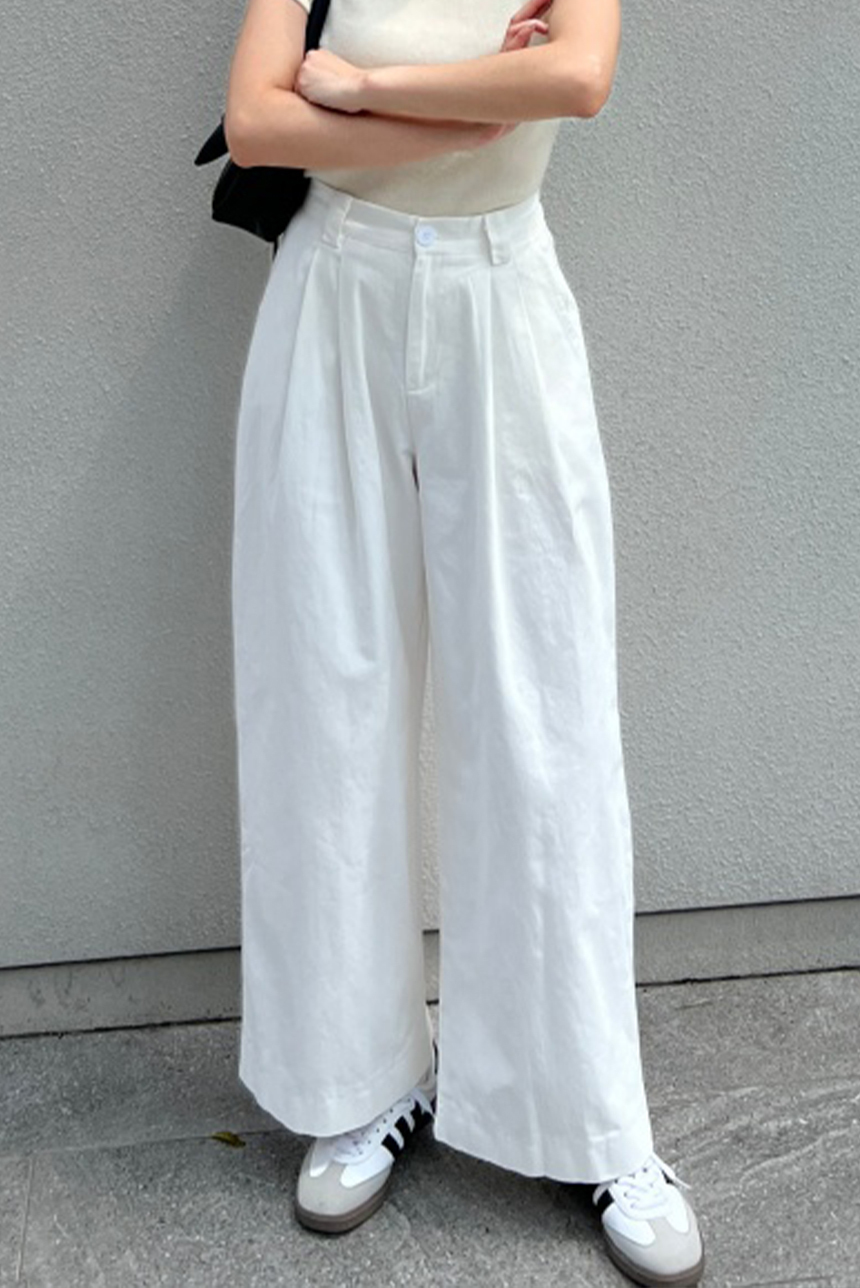 半鬆緊洗水闊腿褲*3色