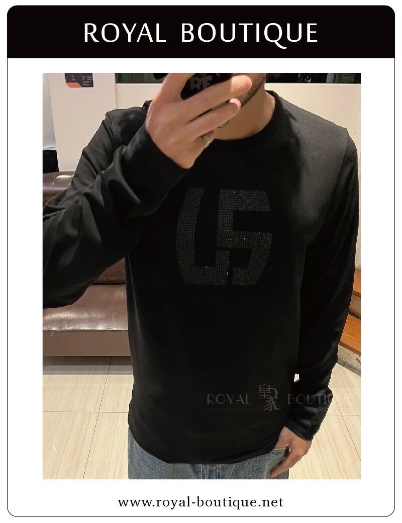 USUALIS 胸前US水鑽英字薄長T