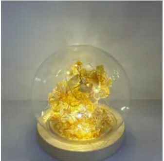 [S] GEMZ & CO HLCT GLASS GARDEN DOME TREE WITH FAIRY LIGHTS, CITRINE, W9 (W9)