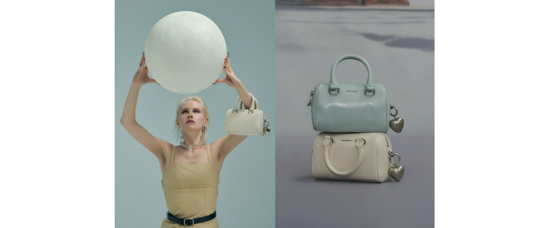 ROBINMAY 9月新品，波士頓包造型的戀心花夢手提包。