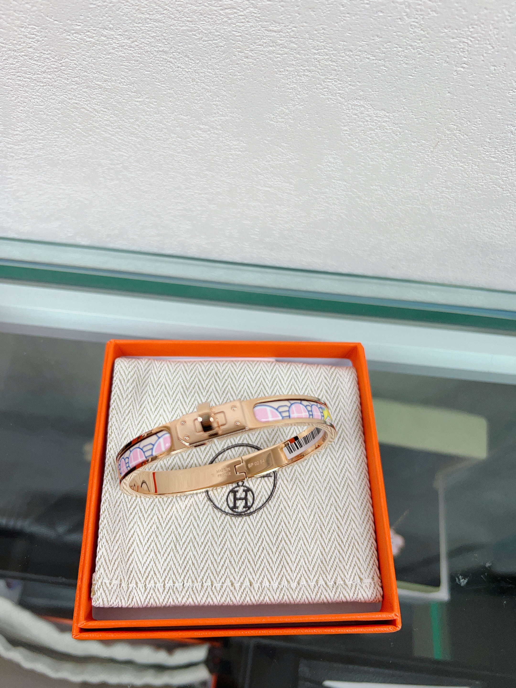 *Unused* Hermes mini clic kelly bracelet GM (pink RGHW)