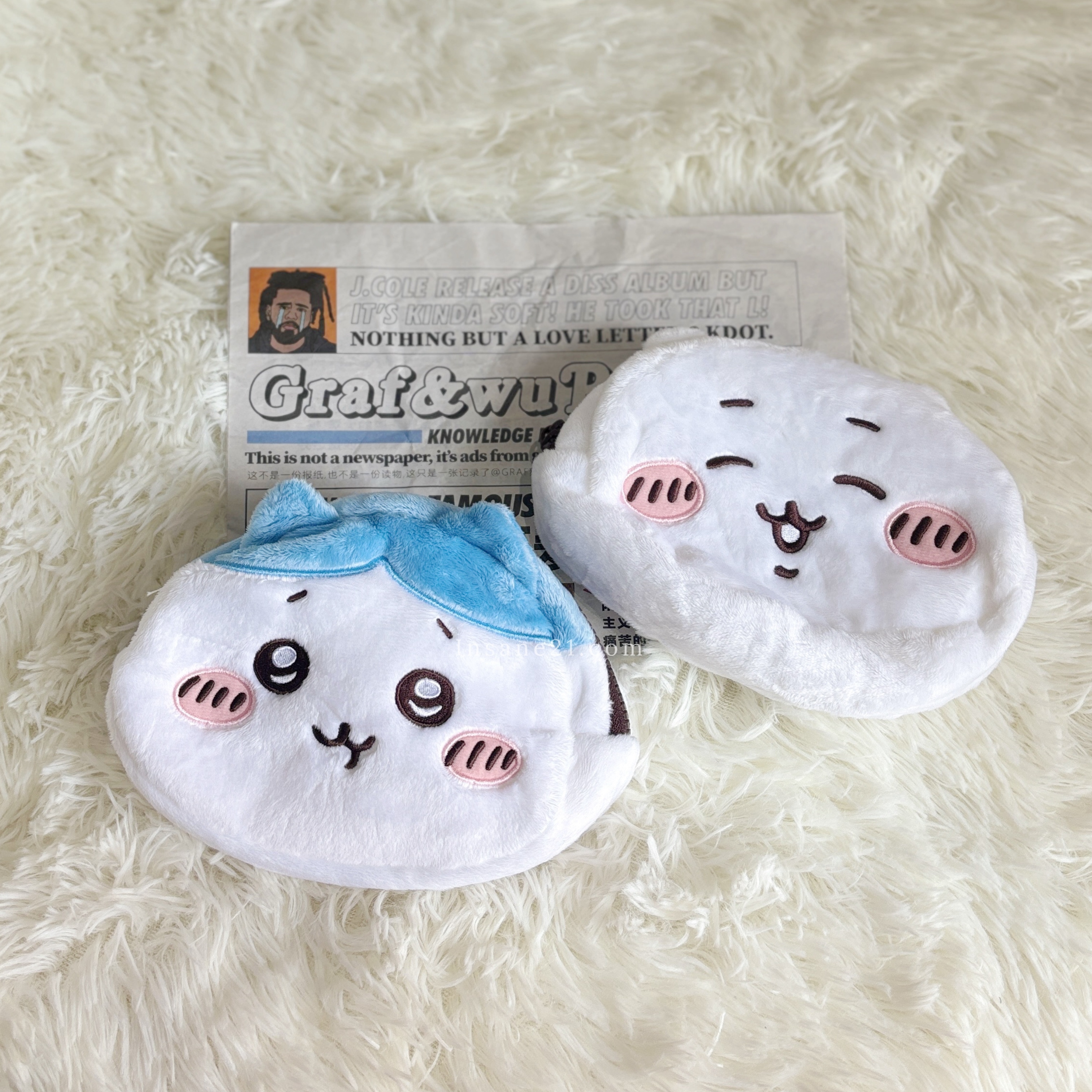 CHIIKAWA吉伊卡哇 雙面絨毛收納包 化妝包