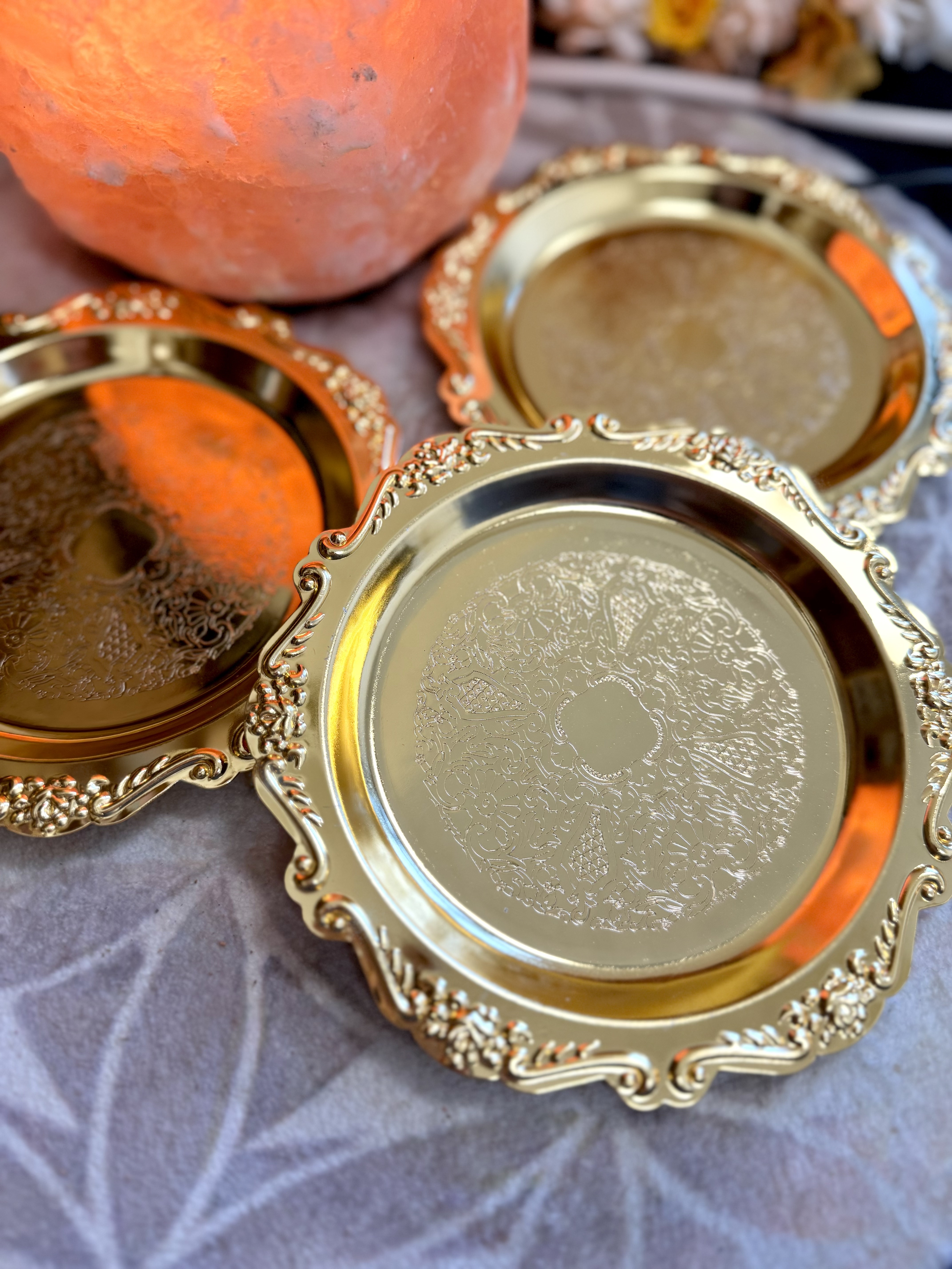 花邊蠟燭碟（小）