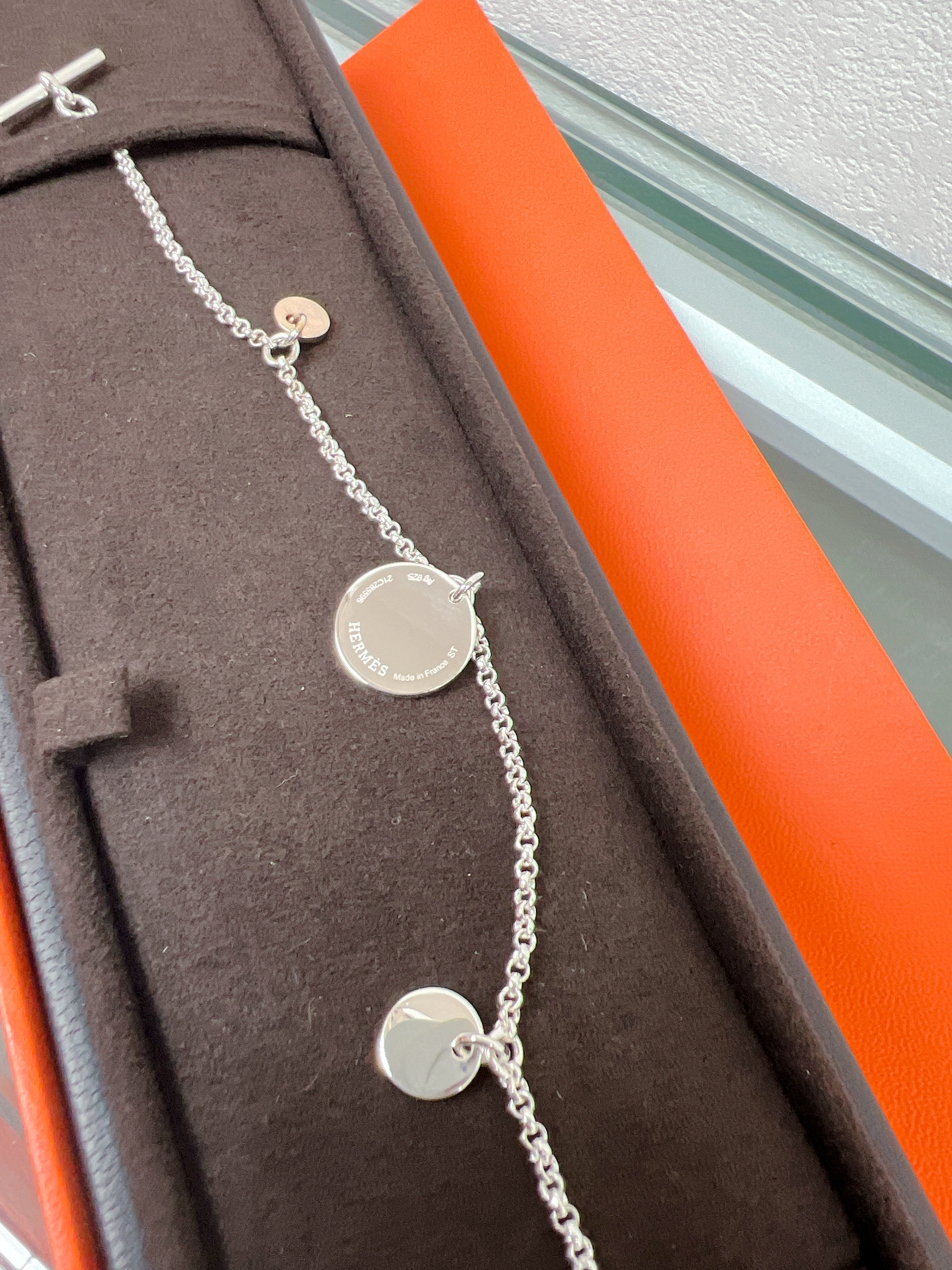 *Unused* Hermes ex-libris bracelet size ST (rose gold & silver)