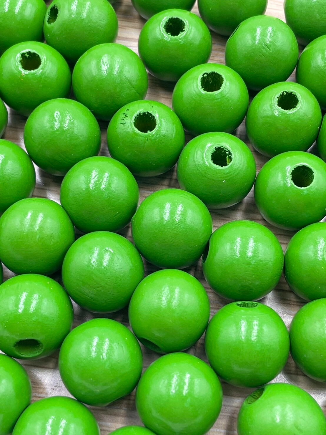 N中-淺綠色木珠100顆16mm