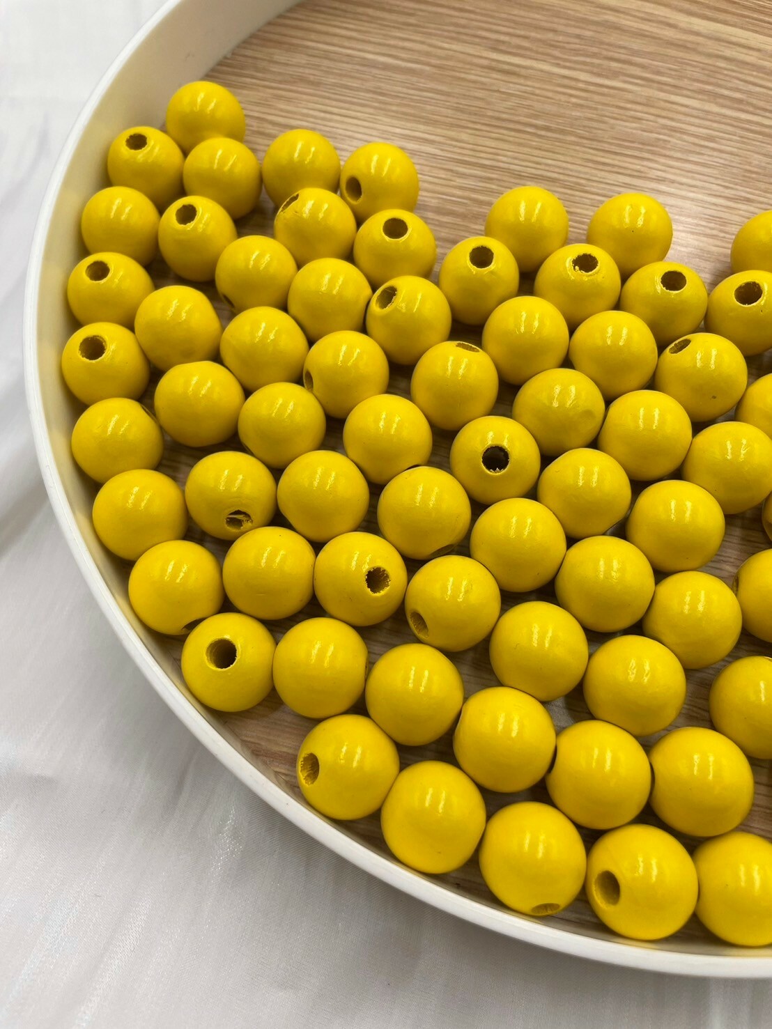 N中-黃色木珠100顆16mm