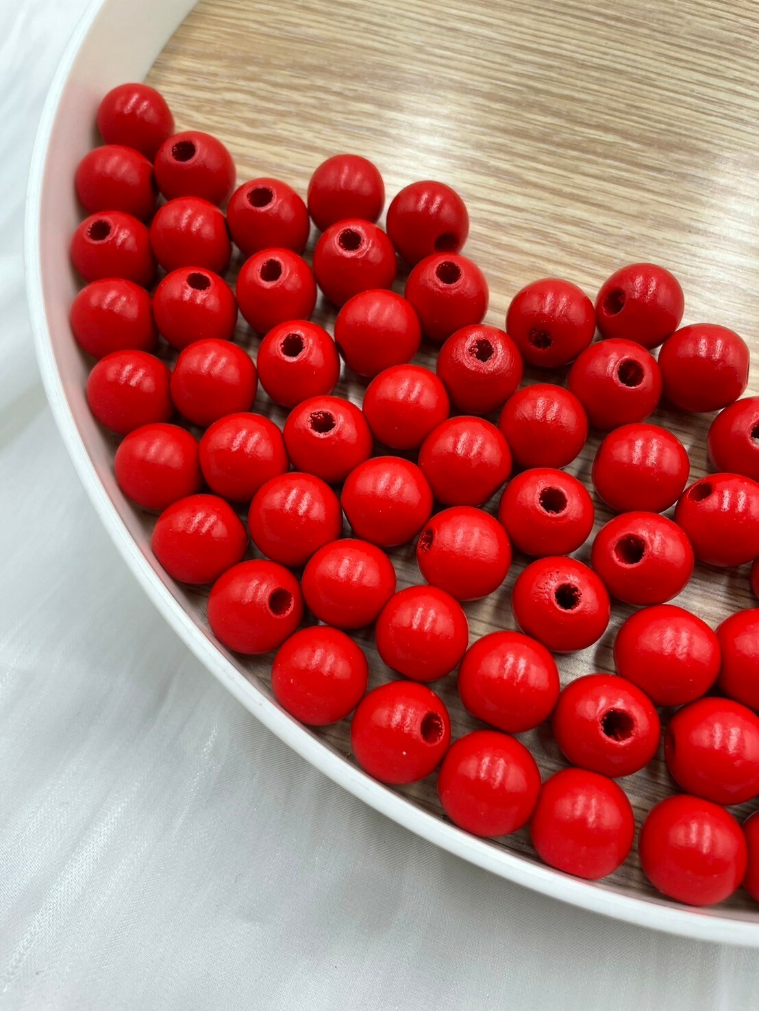 N小-紅色木珠100顆14mm