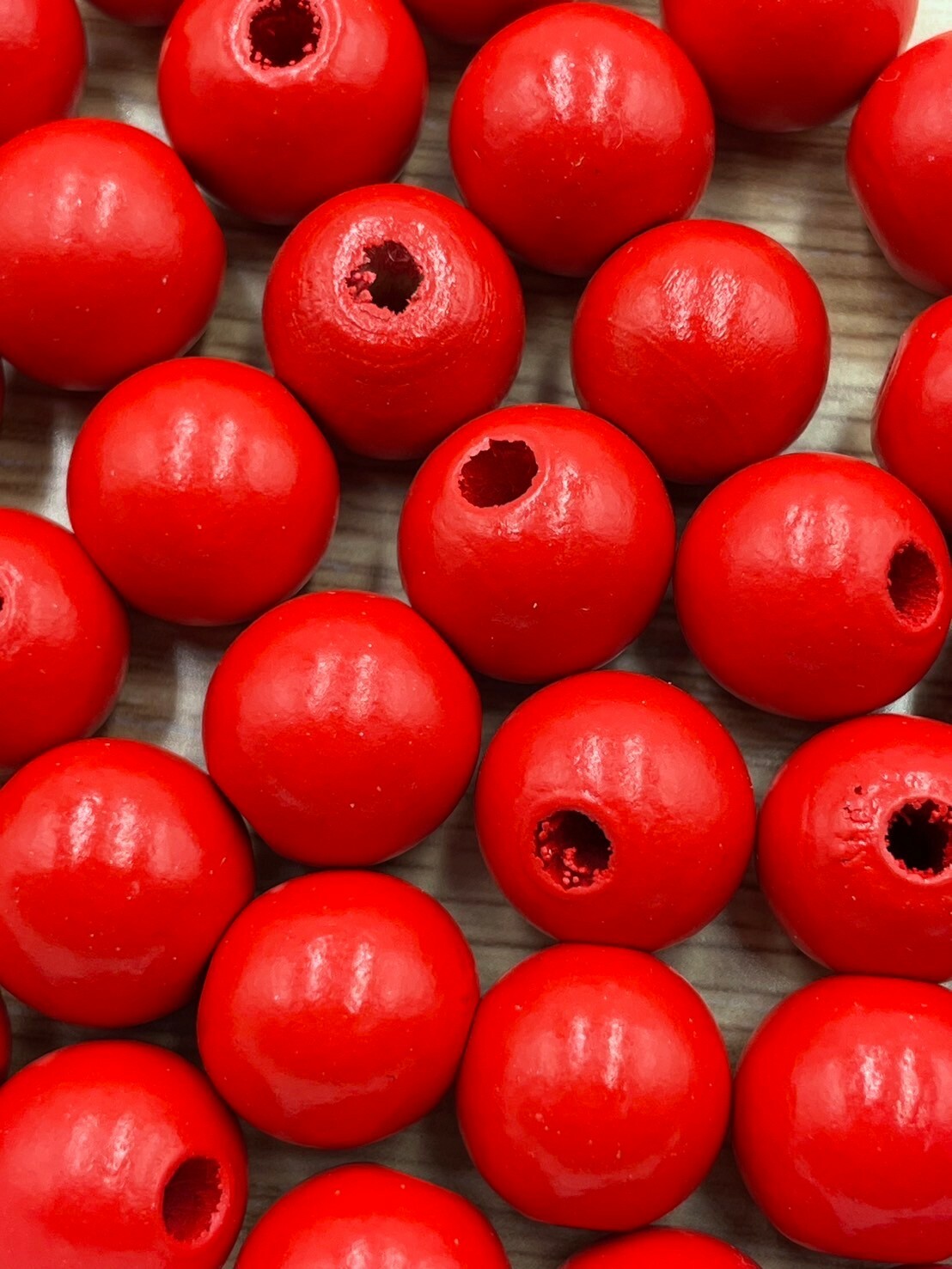 N小-紅色木珠100顆14mm