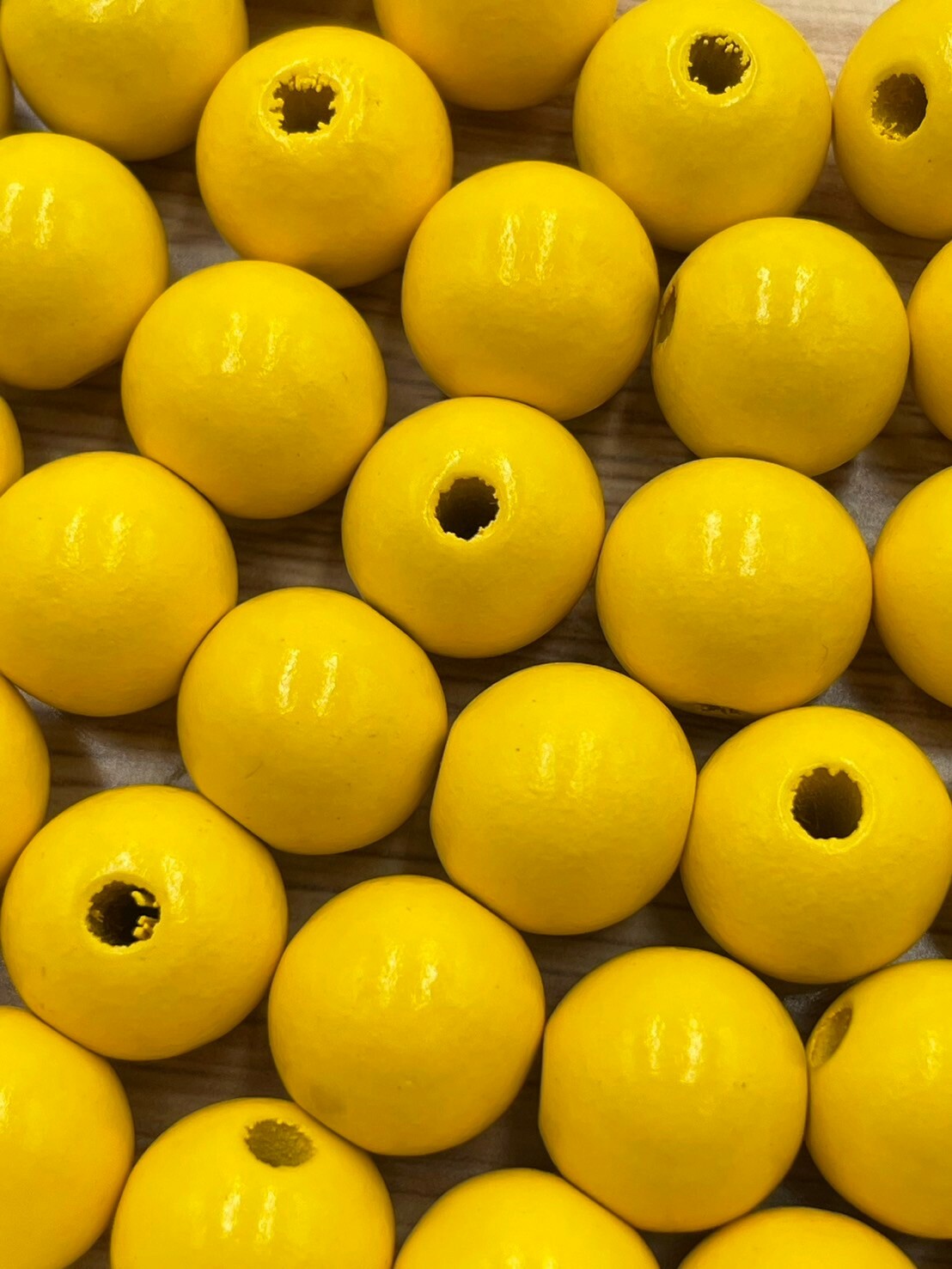 N小-黃色木珠100顆14mm