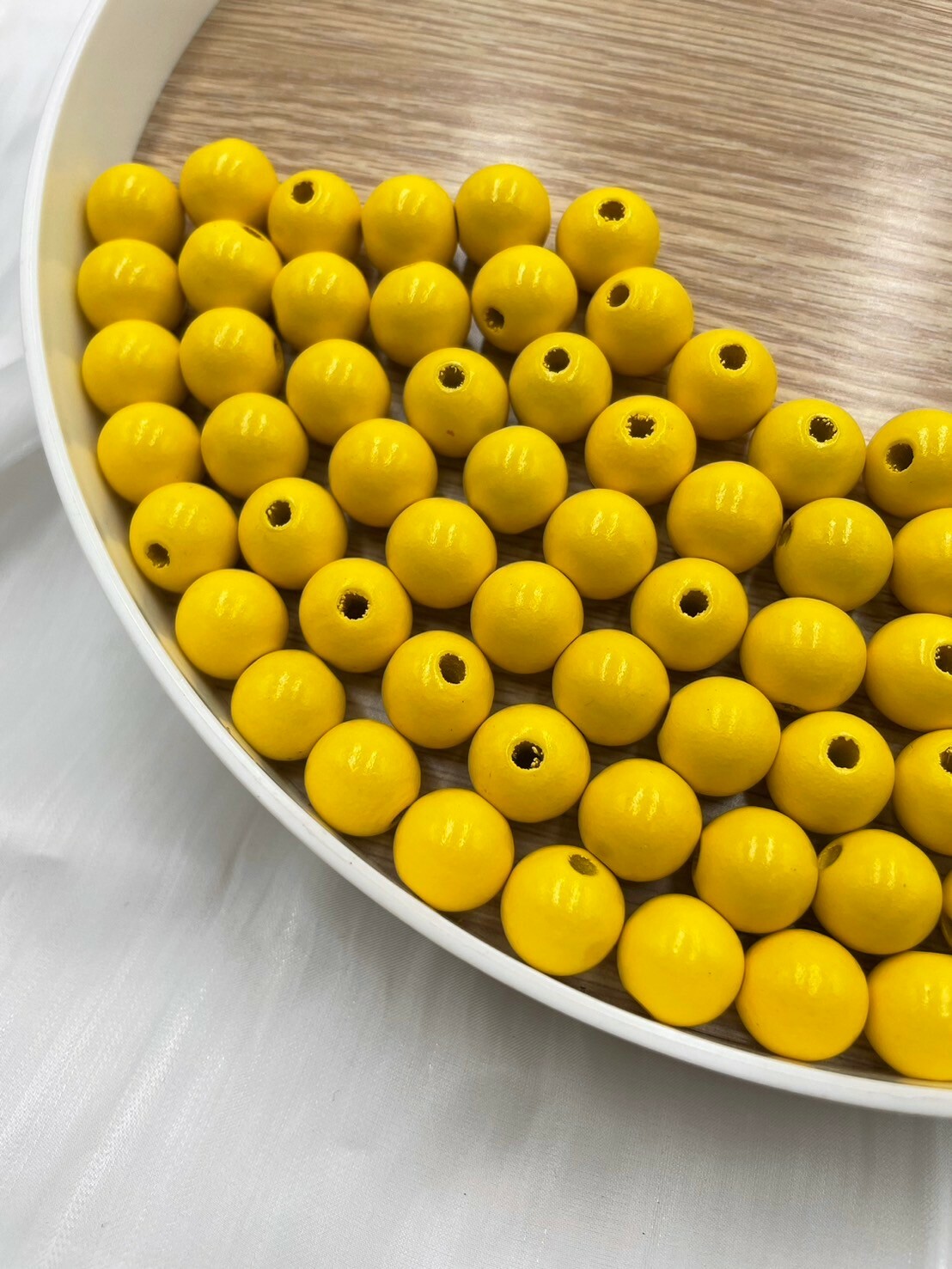 N小-黃色木珠100顆14mm