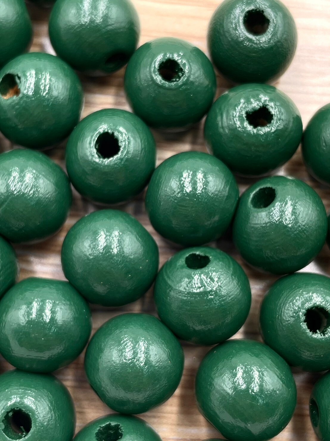 N小-墨綠色木珠100顆14mm