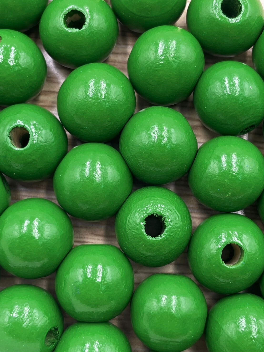 N小-淺綠色木珠100顆14mm