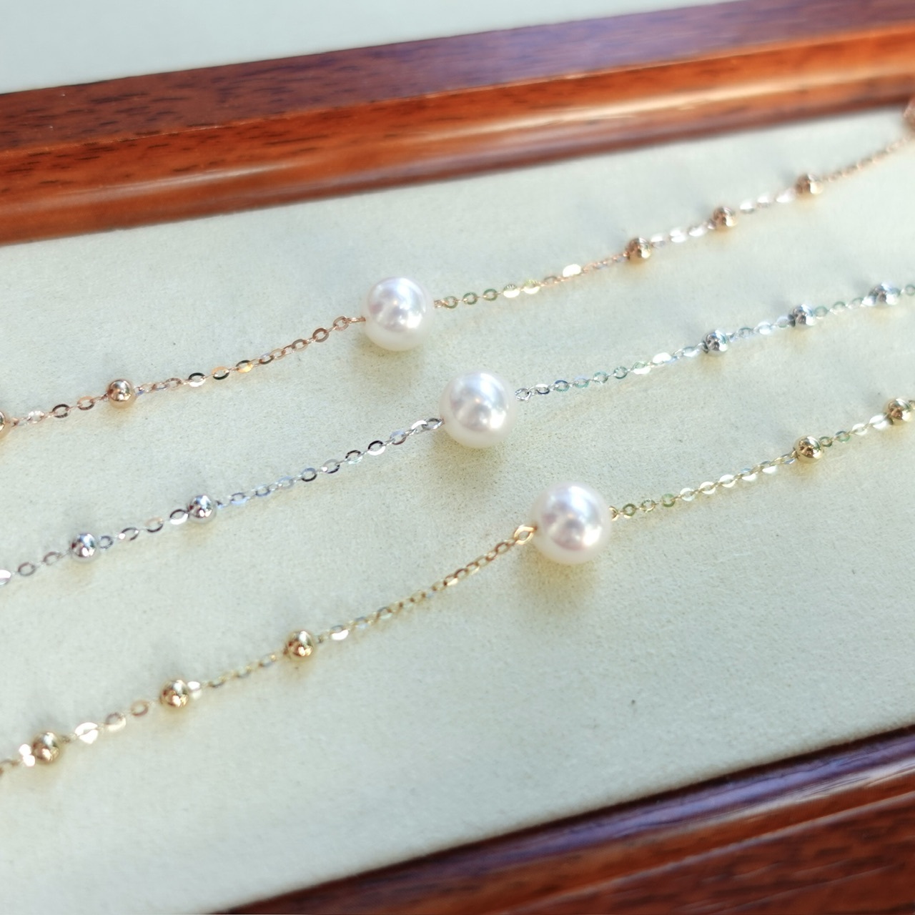 18K金日本Akoya珍珠手鏈 (7.5-8mm) - 單珠